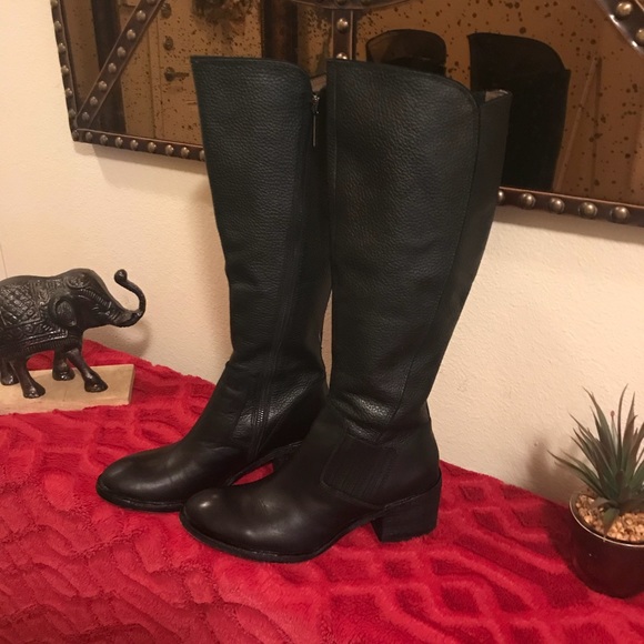 Donald J Pliner Black Leather Tall Boots - Picture 4 of 5